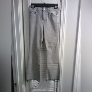 NWOT (flawed) Express Cropped Flare High Rise Hyper Stretch Jeans Size Small